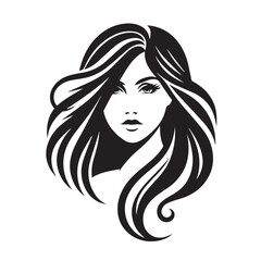vector logo of beautiful woman with beautiful hair