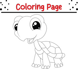 Cute Sea Turtle Coloring Page for kids