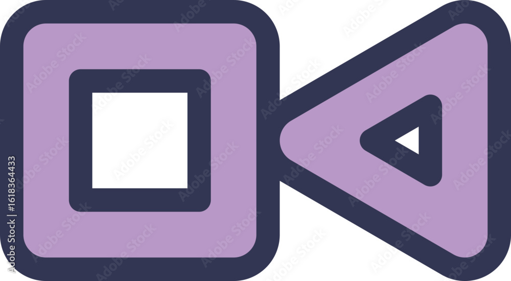 Poster a video camera icon with play/stop symbols. metaphor for acetylcholine's role in neurotransmission: 