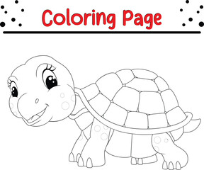 Cute Sea Turtle Coloring Page for kids