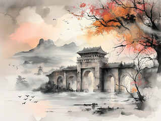 Wet on wet A beautiful and serene watercolor depiction of rain's