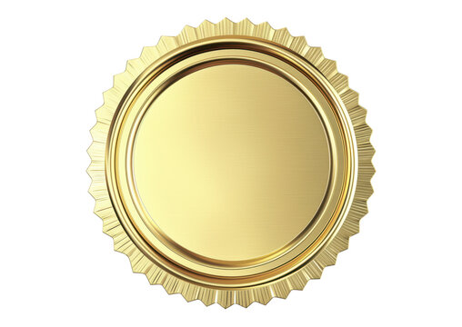 golden seal with spiky edges isolated on white or transparent png