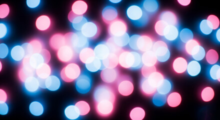 Fototapeta premium Atmospheric Neon Light Bokeh Texture Background with Vivid Out-of-Focus Colorful Orbs and Soft Ambient Glow