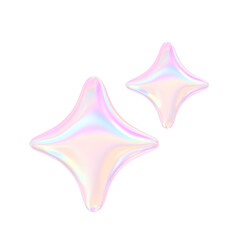 3D Holographic Star, Cute Y2K Element