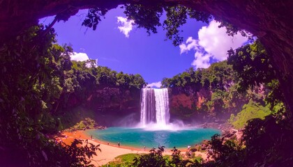 The waterfall is a natural masterpiece.  