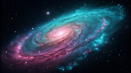 Vibrant Spiral Galaxy in Deep Space