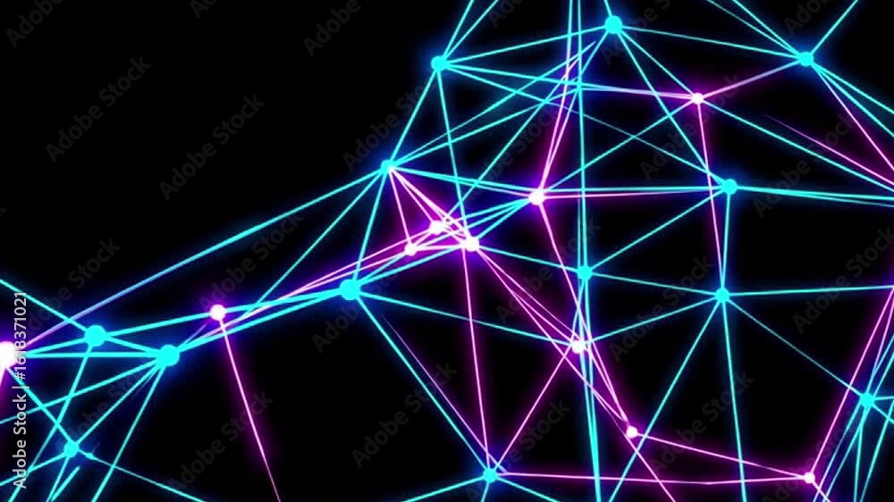 Poster a futuristic network of interconnected points forming a digital web