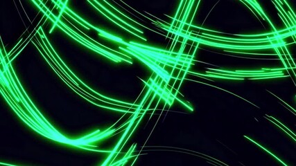 Abstract green light trails with a dark backdrop, creating a sense of motion and energy - Powered by Adobe