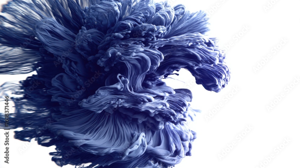 Poster Abstract visual effect with dynamic fluid motion in shades of blue,