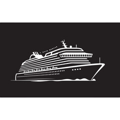 Fototapeta premium Luxury cruise ship isolated on white, a big passenger vessel for sea travel and summer vacation tourism