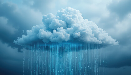 Cloud forming out of code streams and binary rain