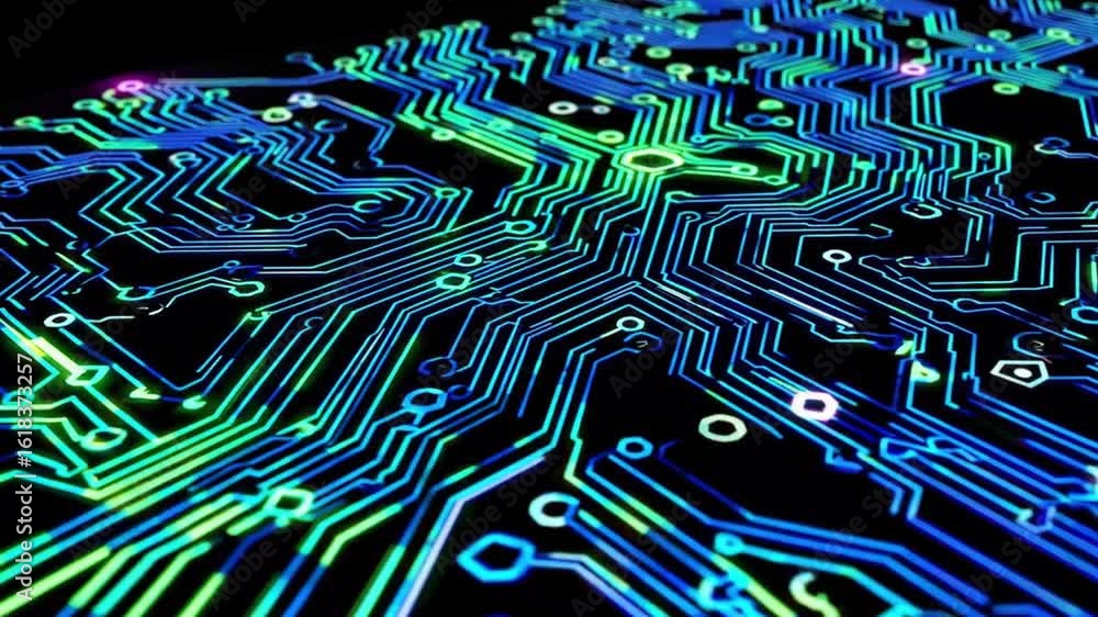 Poster electronic circuit board with intricate and colorful design