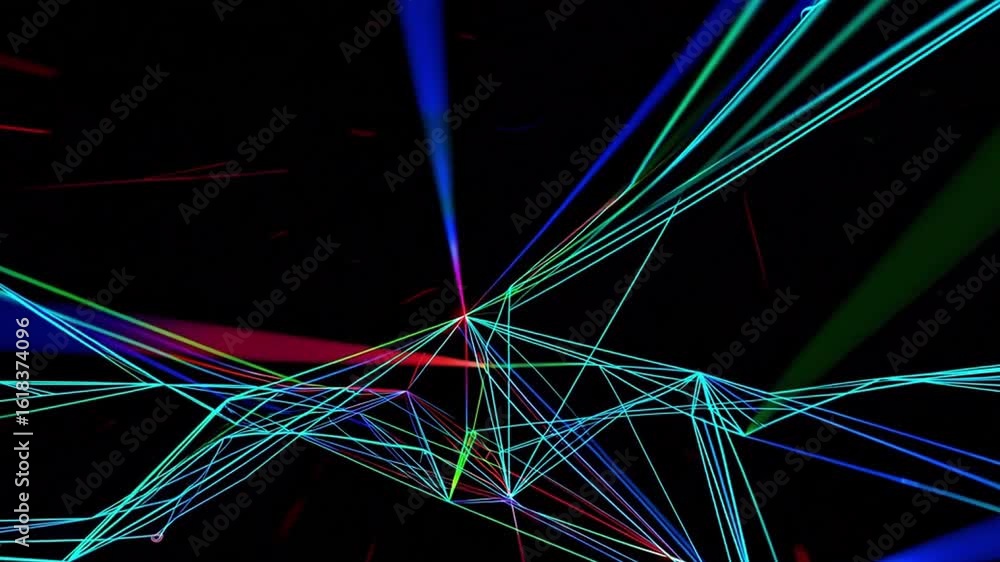 Aufkleber abstract neon lines radiating from a central point, creating a vibrant and futuristic visual