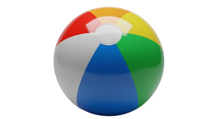 Fototapeta premium Colorful beach ball isolated on transparent background