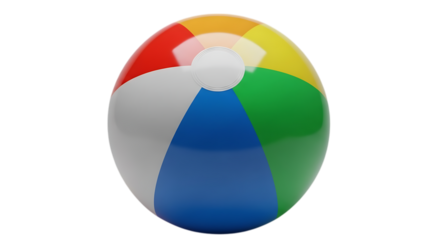 Colorful beach ball isolated on transparent background