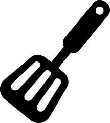 Icon of a slotted spatula, a versatile kitchen tool used for flipping, stirring, and draining during cooking.
