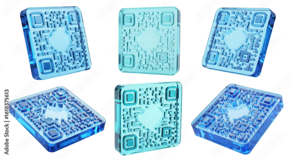 Poster glass qr codes displayed on white background representing digital information sharing used for mobil