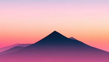 Colorful Pixelated Mountain Silhouette at Sunset