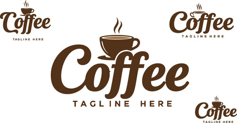 Elegant Coffee Cup Logo with Text