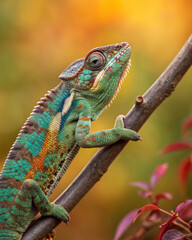 Fototapeta premium chameleon on a branch