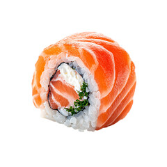 Maki Salmon Roll on transparent background