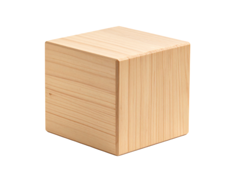 children's eco toys for toddlers, wooden cube isolated on a white background, the development of fine motor skills and thinking in children