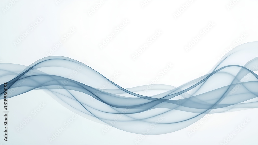 Poster minimalist transparent wave element with fluid motion for modern design