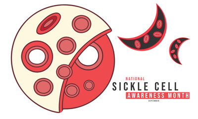 National Sickle Cell Awareness Month. Cell Concept Design Background.