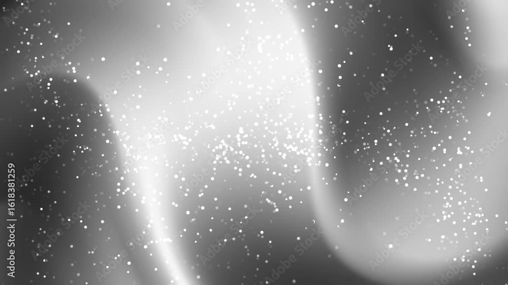 Poster soft steel gradients elegant silver background with sparkling particles subtly shifting and glowing 
