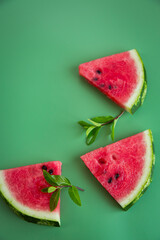 Minimalist shot of watermelon leaving copy space for text