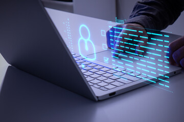 Effective recruitment using modern technologies. Concept of human resource management, HR, online...