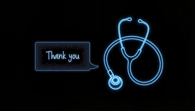 Minimalist sign with heart and stethoscope icon for International Doctors Day - Powered by Adobe