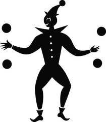 clown juggling vector art illustration