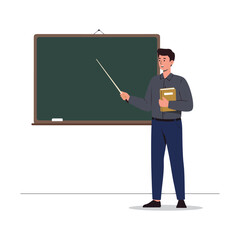 Teacher Demonstrating Math on Blackboard