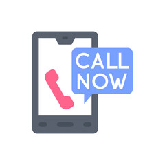 Smartphone Call Now Badge with Blue and Red Labels
