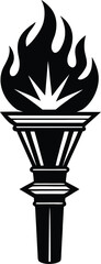 Torch with Flame Silhouette Symbol of Hope Inspiration and Achievement silhouette