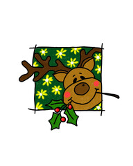 Deer with flowers garden 