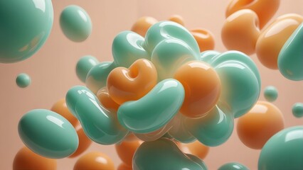 Can you believe how mesmerizing these pastel blobs are? a digital art masterpiece awaits you
