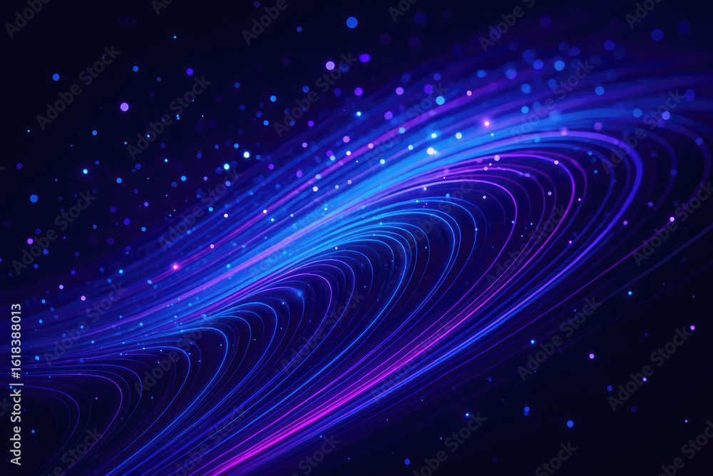 Poster abstract light trails in vibrant colors create a captivating visual display in a dark background, sh