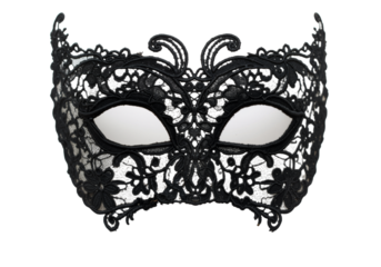 Black Lace Mask with Floral Embroidery – Elegant and Mysterious