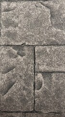 Weathered cobblestones create an interesting texture in an urban area. The unique patterns show...