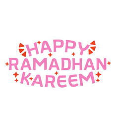 Happy Ramadhan Kareem Typography Vector Illustration