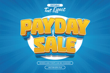 Payday sale editable text effect with blue comic background