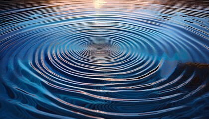 concentric water ripples expanding outwards creating a mesmerizing pattern on a tranquil surface