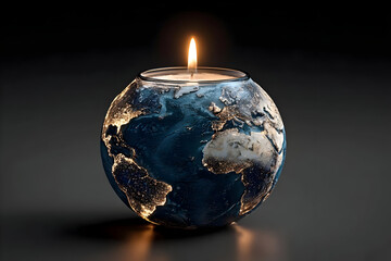 A stunning globe candle showcasing Earth's beauty, igniting a sense of wonder and awareness about environmental conservation.