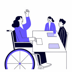 Woman in Wheelchair Sharing Ideas