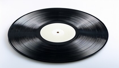 Obraz premium a black vinyl record with white center