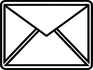 Envelope Icon Minimal Line Art Symbol for Email, Messaging, Contact, and Mail Interfaces