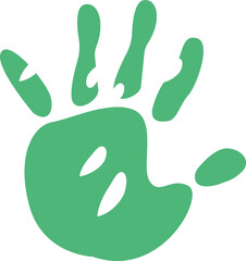 Hand Rainbow Print Isolated on White Background Colorful Child Handprint Vector Illustration