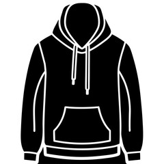 Black hoodie with white outline silhouette